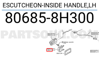 Nissan 806858H300 ESCUTCHEON-INSIDE HANDLE,LH