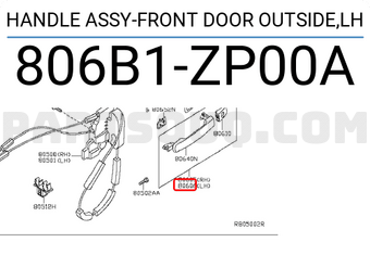 Nissan 806B1ZP00A HANDLE ASSY-FRONT DOOR OUTSIDE,LH