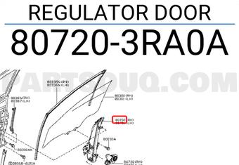 Nissan 807203RA0A REGULATOR DOOR