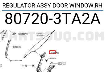 Nissan 807203TA2A REGULATOR ASSY DOOR WINDOW,RH