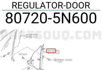 Nissan 807205N600 REGULATOR-DOOR