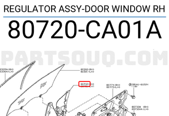 Nissan 80720CA01A REGULATOR ASSY-DOOR WINDOW RH