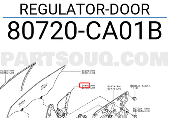 Nissan 80720CA01B REGULATOR-DOOR