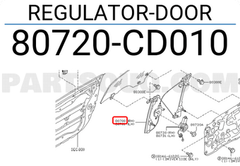 Nissan 80720CD010 REGULATOR-DOOR