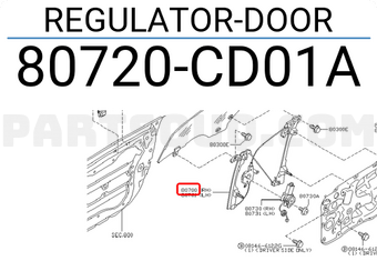 Nissan 80720CD01A REGULATOR-DOOR