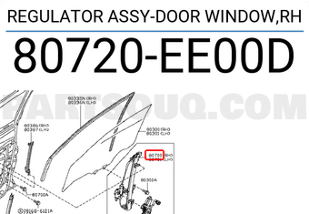 Nissan 80720EE00D REGULATOR ASSY-DOOR WINDOW,RH