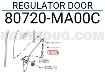 Nissan 80720MA00C REGULATOR DOOR
