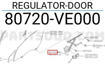 Nissan 80720VE000 REGULATOR-DOOR