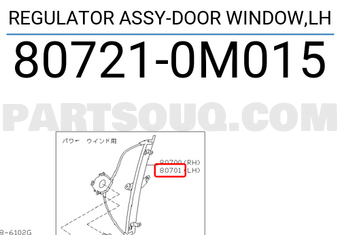 Nissan 807210M015 REGULATOR ASSY-DOOR WINDOW,LH