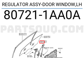 Nissan 807211AA0A REGULATOR ASSY-DOOR WINDOW,LH