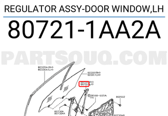 Nissan 807211AA2A REGULATOR ASSY-DOOR WINDOW,LH