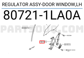 Nissan 807211LA0A REGULATOR ASSY-DOOR WINDOW,LH