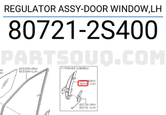 Nissan 807212S400 REGULATOR ASSY-DOOR WINDOW,LH