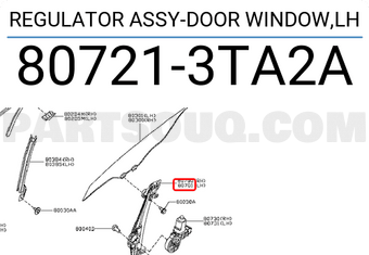 Nissan 807213TA2A REGULATOR ASSY-DOOR WINDOW,LH