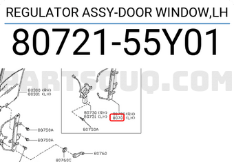 Nissan 8072155Y01 REGULATOR ASSY-DOOR WINDOW,LH