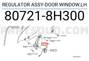 Nissan 807218H300 REGULATOR ASSY-DOOR WINDOW,LH