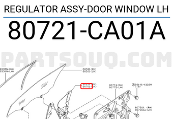 Nissan 80721CA01A REGULATOR ASSY-DOOR WINDOW LH