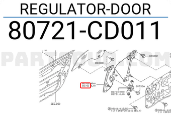 Nissan 80721CD011 REGULATOR-DOOR