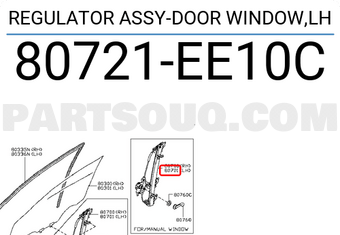 Nissan 80721EE10C REGULATOR ASSY-DOOR WINDOW,LH