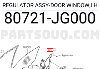 Nissan 80721JG000 REGULATOR ASSY-DOOR WINDOW,LH