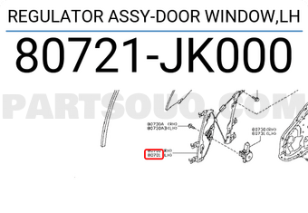 Nissan 80721JK000 REGULATOR ASSY-DOOR WINDOW,LH