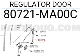 Nissan 80721MA00C REGULATOR DOOR