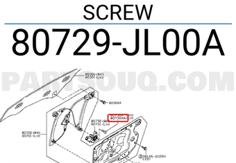 Nissan 80729JL00A SCREW