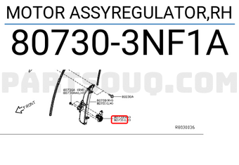 Nissan 807303NF1A MOTOR ASSYREGULATOR,RH