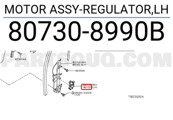 Nissan 807308990B MOTOR ASSY-REGULATOR,LH