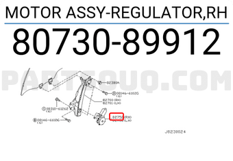 Nissan 8073089912 MOTOR ASSY-REGULATOR,RH
