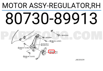 Nissan 8073089913 MOTOR ASSY-REGULATOR,RH
