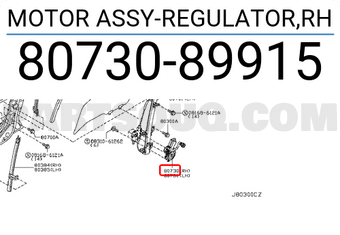 Nissan 8073089915 MOTOR ASSY-REGULATOR,RH