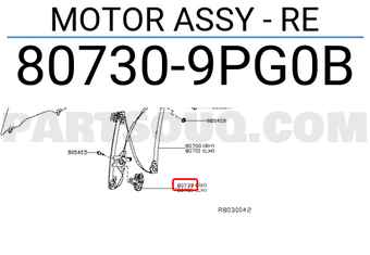 Nissan 807309PG0B MOTOR ASSY - RE