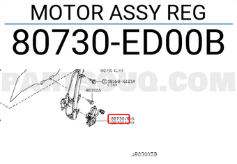Nissan 80730ED00B MOTOR ASSY REG