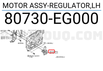 Nissan 80730EG000 MOTOR ASSY-REGULATOR,LH