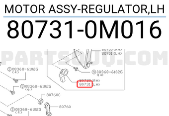Nissan 807310M016 MOTOR ASSY-REGULATOR,LH