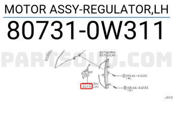 Nissan 807310W311 MOTOR ASSY-REGULATOR,LH