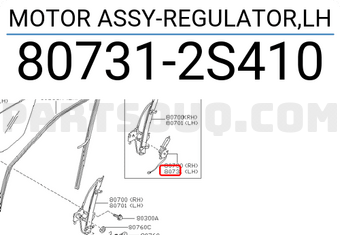 Nissan 807312S410 MOTOR ASSY-REGULATOR,LH