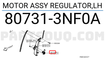 Nissan 807313NF0A MOTOR ASSY REGULATOR,LH