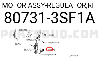 Nissan 807313SF1A MOTOR ASSY-REGULATOR,RH