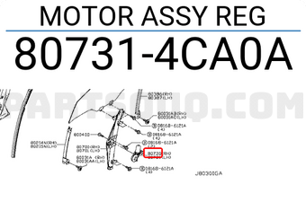 Nissan 807314CA0A MOTOR ASSY REG