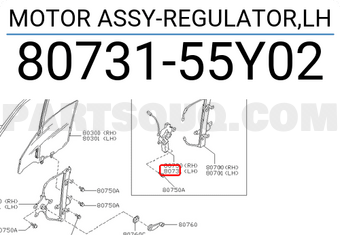 Nissan 8073155Y02 MOTOR ASSY-REGULATOR,LH
