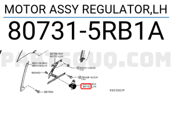 Nissan 807315RB1A MOTOR ASSY REGULATOR,LH