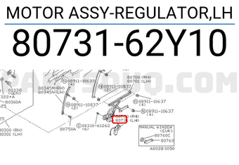 Nissan 8073162Y10 MOTOR ASSY-REGULATOR,LH