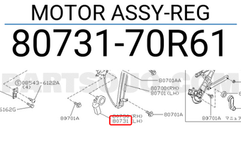 Nissan 8073170R61 MOTOR ASSY-REG