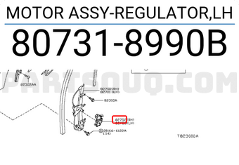 Nissan 807318990B MOTOR ASSY-REGULATOR,LH