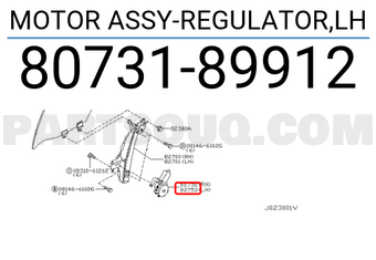 Nissan 8073189912 MOTOR ASSY-REGULATOR,LH