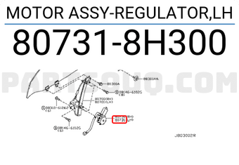 Nissan 807318H300 MOTOR ASSY-REGULATOR,LH