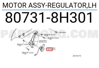 Nissan 807318H301 MOTOR ASSY-REGULATOR,LH