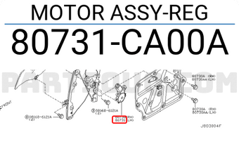 Nissan 80731CA00A MOTOR ASSY-REG